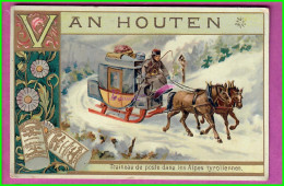 Image Chromo - VAN HOUTEN CHOCOLAT - Le Traineau De POste Dans Les Alpes Tyroliennes Cheval  - Van Houten