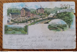 Gruss Vom Taunus - Taunusblick - Der Bahnhof, Zug - Blick V. Hotel In's Taunusgebirg, Blick Nach Dem Rhein - Litho - Taunus