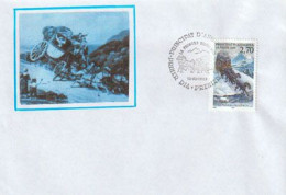 La Première Diligence (malle-poste) Sur La Voie D'accès Vers L'Andorre. En Hiver.  FDC Andorre - Lettres & Documents