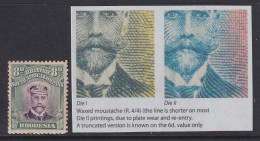 Rhodesia, SG 230a, MHR (few Toned Perf Tips) "Waxed Moustache" Variety - Rhodesien (1964-1980)