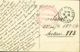 Guerre 14 CPA Lyon Gare Perrache FM Cachet Hôpital Complémentaire N°223 Bis 165 Cours Emile Zola Villeurbanne - Guerra De 1914-18