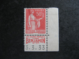 A). N° 283a, Neuf X. Avec PUB Inférieure " Benjamin ". - Unused Stamps