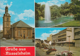 D-65428 Rüsselsheim - Alte Ansichten - Kirche - Fußgängerzone - Cars - Opel Kadett - 4x Nice Stamps - Rüsselsheim