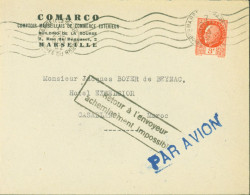 Guerre 40 YT N°521 Pétain Seul Sur Lettre CAD Marseille Gare 7 NOV 42 Cachet Retour Envoyeur Acheminement Impossible - Oorlog 1939-45