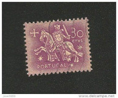 N° 776A  Sceau Du Roi Denis 30 Lilas Rose Sur Lilas     Portugal Oblitéré 1953 - Gebruikt