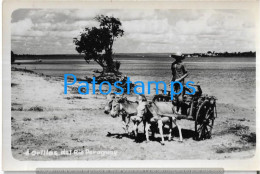 215967 PARAGUAY A ORILLAS DEL RIO COSTUMES MAN IN CART A DONKEY POSTAL POSTCARD - Paraguay