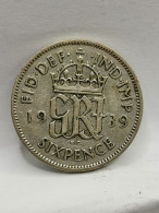 6 PENCE ARGENT 1939 GEORGE VI ROYAUME UNI / UNITED KINGDOM SILVER - H. 6 Pence