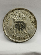 6 PENCE ARGENT 1944 GEORGE VI ROYAUME UNI / UNITED KINGDOM SILVER - H. 6 Pence