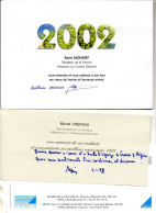 LOT DE 3 CARTES  AVEC  AUTOGRAPHE  RENE MONORY  MICHEL CREPEAU  CHRISTIAN PONCELET - Politiek & Militair