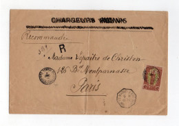 !!! OUBANGUI, LETTRE RECOMMANDEE DE BANGUI DE 1916 POUR PARIS - Cartas & Documentos