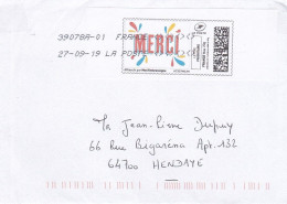 Vignette Sur Lettre " Merci " -  " Timbre Imprimé " - Timbres à Imprimer (Montimbrenligne)