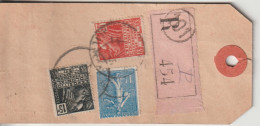 France étiquette De Colis Recommandé 1931 De Paris Pour Rouen - 1921-1960: Modern Tijdperk