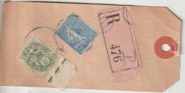 France étiquette De Colis Recommandé 1931 De Paris Pour Rouen - 1921-1960: Modern Period