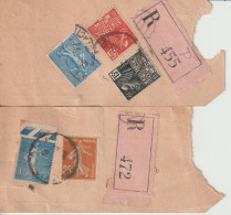 France 2 étiquettes De Colis Recommandé 1931 De Paris Pour Rouen - 1921-1960: Modern Tijdperk