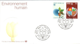 NATIONS UNIES FDC 1982 ENVIRONNEMENT HUMAIN - Briefe U. Dokumente