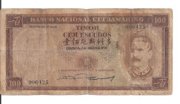 Timor 100 ESCUDOS 1959 VG+ P 24 - Hongkong