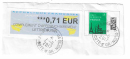 V 66 - VIGNETTE D'AFFRANCHISSEMENT  CPLT LETTRE SUIVIE Sur FRAGMENT DE PAP LA POSTE (Type AVIONS EN PAPIER) - 2000 « Avions En Papier »