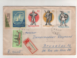 5 Timbres, Stamps Sur Lettre Recommandée, Registered Cover , Mail Du 24/10/59 Enveloppe Complète - Covers & Documents