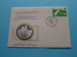 En Commémoration TENNIS à WIMBLEDON > Edit. PROOF Sterling SILVER ( +/- 25 Gr ) Int. Soc. Of POSTMASTERS ! - 1971-1980 Decimal Issues