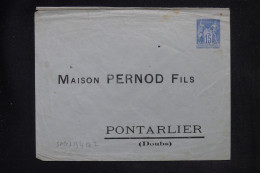 FRANCE - Entier Postal Type Sage Avec Repiquage Commercial Pernod Fils Pour Agen - L 147820 - Overprinted Covers (before 1995)