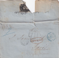 LETTRE. PARTIE. BRESIL. RIO DE JANEIRO. STEAM. LA PLATA. POUR PARIS. ENTEE BRESIL CALAIS 2. INSUFFICIENTE. TAXE 24 - Lettres & Documents