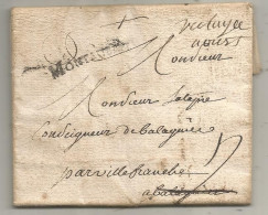 Lettre, Préphilatélie, Précurseurs XVIII E Siècle, 1780, MONTAUBAN, 3 Scans - 1701-1800: Precursors XVIII