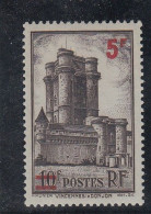 France - Année 1940-41  - N° YT 491 - Donjon Du Château De Vincennes - Surchargé - Ungebraucht