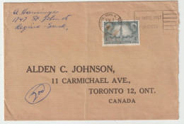 7097 Lettre Cover 1951 CANADA Vignette Cinderella First Canadian International Philatelic Exhition Toronto Regina - Cartas & Documentos