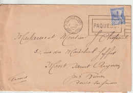 Lettre 1937 De Tunisie Pour La France Rouen Oblitération Marseille Paquebot - 1921-1960: Période Moderne