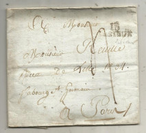 Lettre, Préphilatélie, Précurseurs XIX E Siècle, 1809 (rouge), 13, LISIEUX, 4 Scans - 1801-1848: Precursori XIX