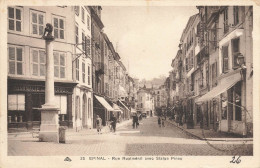 épinal * La Rue Rualménil Avec Statue Pinau * Pharmacie - Epinal
