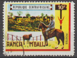 CENTRAFRIQUE  - Opération Bokassa :  Ranch M'BALi - Zébu - Bovins - Elevage - Cavalier -Dentelure 10, Au Lieu De 13 1/2 - Centrafricaine (République)