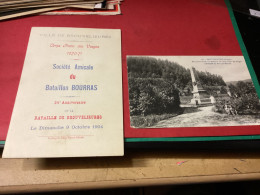 ️ BROUVELIEURES . LOT 2 Documents Militaria Corps Franc Des Vosges 1870  1871 34 Eme Anniversaire - Brouvelieures