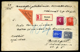 BODAJK 1935. Utánvételes, Ajánlott Levél Arcképek Négyszínű Bérmentesítéssel Budapestre - Usati