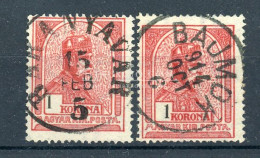 1K Az értékszám Látványosan Eltolódott Jobbra-balra  Baranyavár, Bajmok - Used Stamps