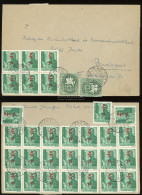 KÖLESD 1946. Dekoratív, 32 Bélyeges Inflációs, Vegyes Bérmentesítésű Levél Budapestre - Oblitérés