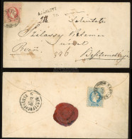 NAGYSZALATNA 1867. Szép Ajánlott, 5+10Kr-os Levél Besztercebányára Küldve - Used Stamps