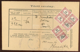 SZENTENDRE 1922. Tértivevény Hivatalos Bélyegekkel - Used Stamps