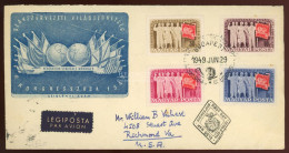 BUDAPEST 1949. Szakszervezet Légi FDC Az USA-ba Küldve - Oblitérés