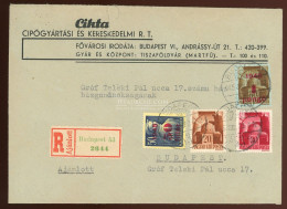 BUDAPEST 1945. Dekoratív, Helyi Ajánlott Infla Levél Vegyes Bérmentesítéssel - Used Stamps