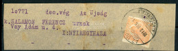 1912. Címszalag Hírlapbélyeggel , Az Ujság Kiadóhivatala - Gebruikt