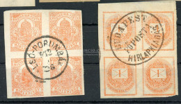 HÍRLAPBÉLYEG 2db Négyes Tömb, Szép Bélyegzésekkel - Used Stamps