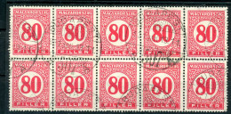 Pengő-fillér Portó 80f , Használt Ties Tömb - Used Stamps