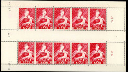 SAAR 1954. Madonna ívközéprészes Tizes ívek, Nyomdai Jelzésekkel. Szép! - Used Stamps