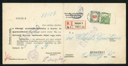 BUDAPEST 1918. Ajánlott  Szalonna Utalvány, Ritka Vegyes Portózással (forgalmi és Portó) - Used Stamps