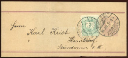 BUDAPEST 1895. Kiegészített Díjjegyes Címszalag Hamburgba Küldve - Used Stamps