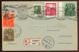 BUDAPEST 1938. Dekoratív Ajánlott Levél Alk. Bélyegzéssel Lévára Küldve - Used Stamps