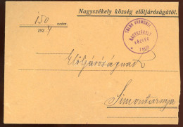 NAGYSZÉKELY 1924. Levél Hivatalos Bélyegekkel - Used Stamps