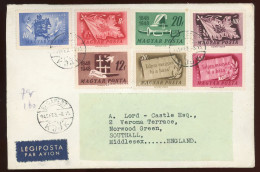 1949. Centenárium Sor 7 értéke  Légi Levélen Angliába - Used Stamps