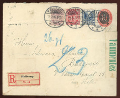 DÁNIA 1905. Dekoratív, Ajánlott Levél Budapestre Küldve - Lettres & Documents